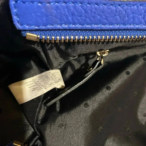 Kate spade blue white pebbled leather satchel handbag - Picture 11 of 15